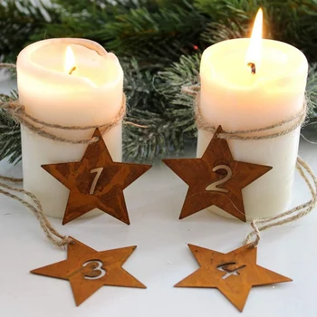 4TK Jõulud Rooste Number Dekoratiivsed Advent Pärg, Raskest Metallist, Jõulud