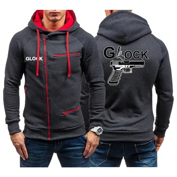 Glock Täiuslikkuse Shooting 2024 Uus Meeste Spordi Kapuutsiga Jope Prindi Disain Vabaaja Mugav Hingav Zip Fashion Streetwear Coa