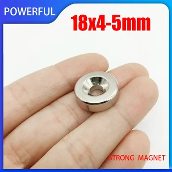 5~50TK 18x4-5mm N35 NdFeB Peitpeakruvi Ring Magnet Super Võimas Tugev Alalise Magnetvälja imane 18mm x 4 mm Auk 5mm