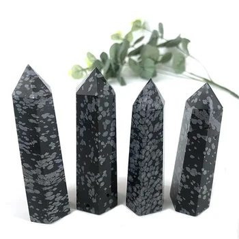 Looduslik kvarts lumehelves obsidian crystal võlukepp point tower kodu kaunistamiseks