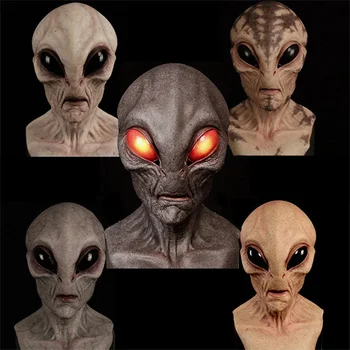 Halloween Välismaalase Mask Terror Pea Hõlmama UFO Lateks Tarvikud Cosplay Prop
