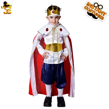 Poisid Kuningas Kostüüm Halloween Cosplay Deluxe Prints Lastele Kuningas Kostüümid Rolli Mängib Kuningas Riideid Kroon ja Cabo