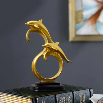 Vaik Looma Skulptuur Kaasaegse Kodu Decor Loominguline Dolphin Kuju Käsitöö Sise-Elutuba Office Desktop Kaunistused