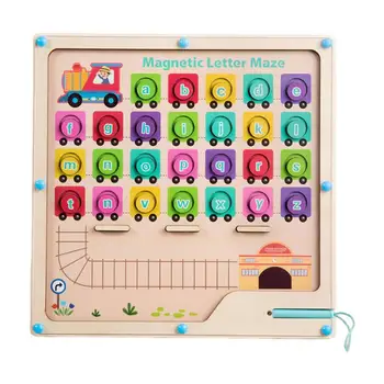 Magnet-Tähestik Maze Puidust ABC Tähti Sobitamise Puzzle Tähestiku Õppe Puzzle Lastele Montessori Maze Mänguasjad Haridus