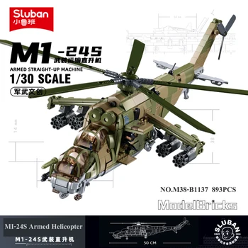 893PCS MI-24S Helikopter Võitleja ehitusplokid WW2 Sõjalise Armee Relva Loominguline Sõdur Tellised Mänguasjad Pikk 50CM mi24