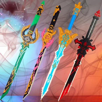 Samurai Mõõk Ehitusplokid Anime Ninja Relva Mudeli Kokkupanekuks Tellised Poiste Mänguasi Idee Töölaua Kaunistus Lastele Jõulukinke