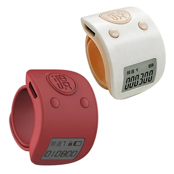 2X Mini Digitaalne LCD Elektrooniline Sõrme Sõrmus Käes Ühtivad, Counter, 6 Kohaline Laetav Hinnale Clicker-Punane Valgega