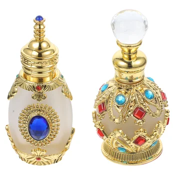 Pudel Parfüümi Araabia Õlide Eeterlikud Konteiner Crystal Lõhn Kalliskivi Retro Lõhnaaine Korduvtäidetavaid Dekoratiivsed Egiptuse Vintage