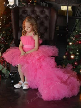 Annabelle Tüdruk Pulmapidu Kleit Assymetrical Lilleneiu Kleit Spagetid Rihm Sünnipäeva Baby Girl Dress