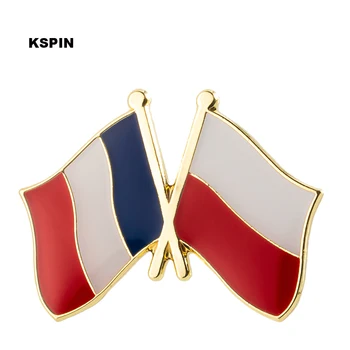 Prantsusmaa ja Poola Sõprus Lipu Metallist Pin-Märgid Dekoratiivne Pross Sõrmed Riided