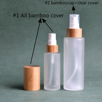 3tk 150ml Klaas Udu Spray Pudel Vedelikud Seerumi Dosaatori Pump Paagi Kosmeetika Pudelid 5 oz klaas emulsioon Bambuse kate