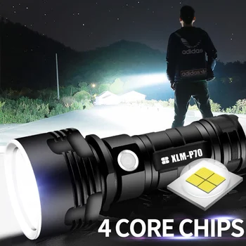 Super Võimas LED Taskulamp L2 XHP50 Taktikaline Taskulamp USB Laetav Linterna Veekindel Lamp Ultra Ere Latern Telkimine