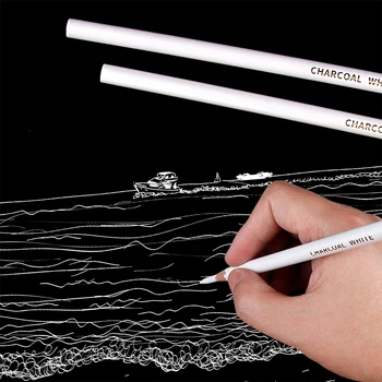 Valge Kunstiline Võimeid, Koos Mitmekülgset Sketching Pencil Set Looduslik Süsi Valge Pliiats, Süsi
