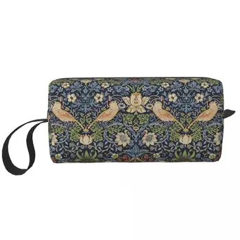 William Morris Maasika Varas Muster Tualett-Kott Tekstiili Meik Kosmeetika Korraldaja Daamid Ilu Säilitamine Dopp Komplekt Box