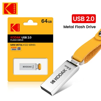 KODAK USB-mälupulgad Mini Pen Drive 128GB 64GB 32GB Pendrive Veekindel USB mälupulk Nahast Landyard Metallist U Disk