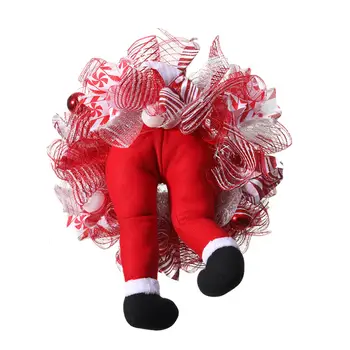 Jõulud Varas Pärg Xmas Pehmed Jalad Mänguasja Nukk Santa Claus Pärg jaoks välisuks Väljas Kodu Kaunistamiseks Pool elutuba