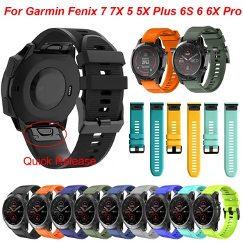 22mm 26mm Smart Watch Bänd Garmin Fenix 7 7X Silikoonist Rihm Quick Release Watchband Fenix 6X 6 Pro 5X 5 935 Käevõrud Correa