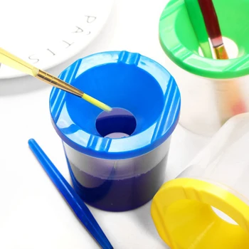Art Pen Pesemine Cup Plastikust Läbipaistev Multifunktsionaalne Pen Pesemine Kopp Akvarell Värvi Maali Pen Pesemine Cup