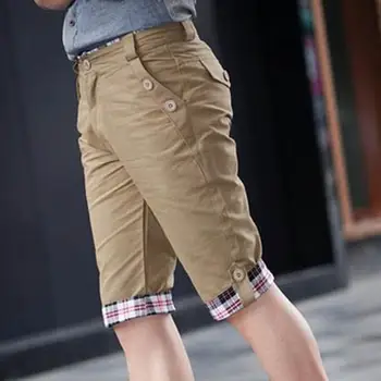 Trendikad Püksid Keskelt Talje Kõik Vaste Mees korea Stiilis Slim liibuvad lühikesed Püksid