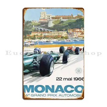 1966. Aasta Monaco Grand Prix Metallist Tahvel Retro Garaaž Projekteerimine Kohandada Trükkimine Tina Märk Plakat