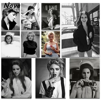 Lana Del Rey Laulja Teenetemärgi Kunst, Plakat Seina Art Personaliseeritud Kingitus Moodne Perekond Magamistuba Decor Lõuend Plakatid