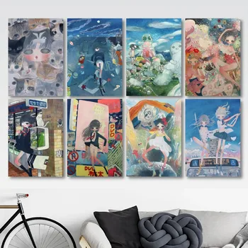 Aya Takano Kunsti Plakat Pildid Seina Kleebised Kleebise Pilte Elutuba Kodu Kaunistamiseks