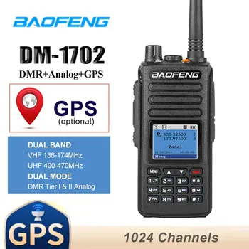 Baofeng DM-1702 5W Digital ja Analog kahesuunaline Raadio Dual Band ja kaherežiimiline DMR Walkie Talkie Dual Ajal Pesa Astme GPS