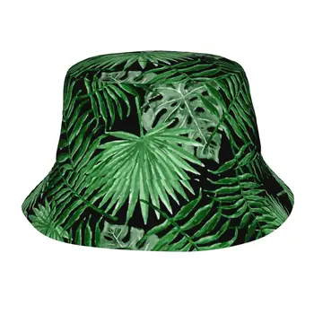 Troopiline Suvine Roheline Havai Palm Tree Lilleline Ämber Müts Kuum Suvi Peakatet Püük Kork Väljas Spordi-Unisex Bob Müts