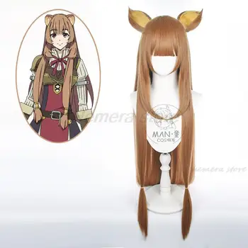 Anime Tõuseb Kilp Kangelane Raphtalia Rafutaria 100cm Pikad Pruunid kuumakindel Juuksed Cosplay Kostüüm Wig + Kõrvad Juuksenõelad