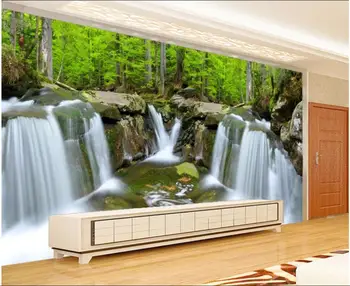 Custom seinamaaling seinale 3d foto tapeet Metsa vesi maastik home decor elutoas tapeet, seinad 3 d rullides