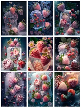 Maastiku 5D diamond maali maasika lilled Diamond Maali Inkrusteeritud Täielik Teemant Tikandid Maali Kodu Kaunistamiseks