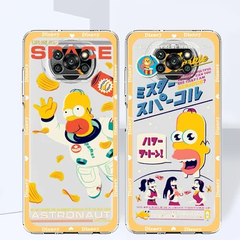 Simpsonid Homer Disney Läbipaistva Telefoni Puhul Xiaomi Mi Poco X5 X4 X3 NFC F4 F3 GT M5 M5s M4 M3 Pro C50 C40 5G Kate