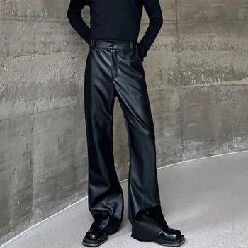 SYUHGFA Meeste Nahast Ülikond Püksid Uus Sügis-Talvine Mood Meeste Riided Põletatud Püksid Trend Nahast Mitmekülgne Streetwear