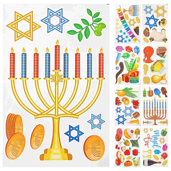 9 Lehed Hanukkah Teenetemärgi Aknas Decal Kleebised DIY Staatiline Klammerduma Kleebis Kodus Klaasi Windows Hannukah