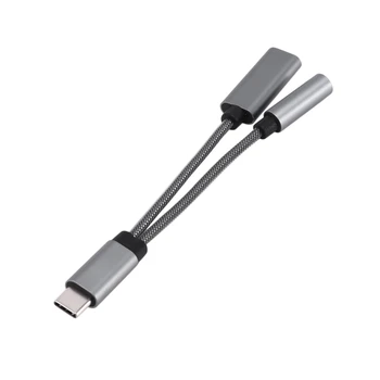 USB-C-3.5 Mm Kõrvaklappide Pesa Adapter 2 In 1 -, Audio-Kaabel PD 60W Kiire Laadimine Galaxy S20 S21 Ultra S20