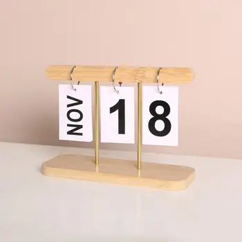 2023 Kalender Korduvkasutatavad Puidust Flipping Kalender Numbri Displei, Home Office Decor Alalise Igavene Töölaua Kalender