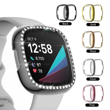 Plating PC Watch Puhul Fitbit Vastupidi 3 Kaitsmega Katta Diamond Naiste Bling Kaitsev Kest Fitbit Mõttes Smart Vaadata Juhul