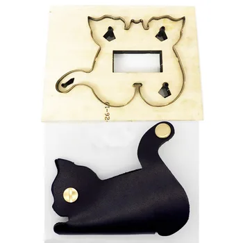 Jaapani Terasest Tera DIY Nahk Käsitöö Kass Disain võtmehoidja Kott Neet Augu Puidust Die Lõikamine Käsi-Punch Vahend 100*55mm
