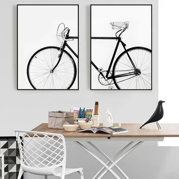 Kaasaegne Lihtne Stiilis Jalgratas Plakatid ja Pildid Seina Art Must Valge Bike Lõuendile Maali Magamistuba, elutuba Kodu Kaunistamiseks