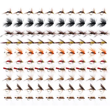 Goture 100tk/palju Kalapüügi Lennata Fures Hirv Juuksed Materjali Putukad eri Stiilis Lõhe Lendab Forell Ühe Dry Fly Fishing Sööt